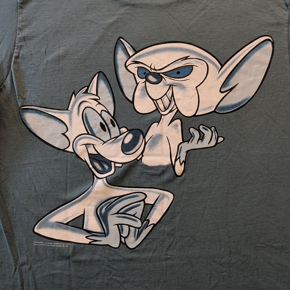 Vintage Changes Pinky and The Brain World Domination Single Stitch '96 Sz XL USA